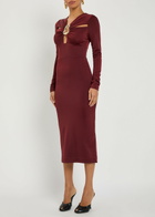 Rebecca Vallance Micha Stretch-jersey Midi Dress Burgundy