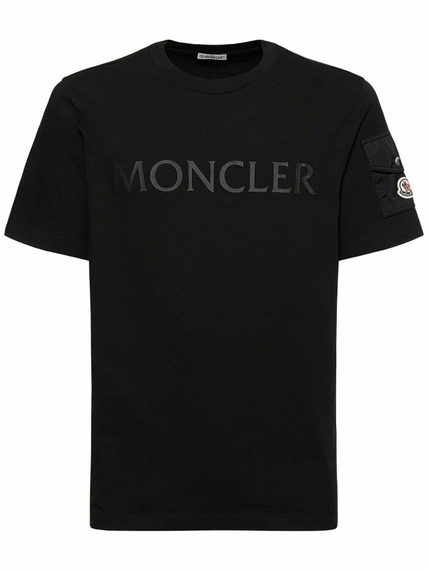 Photo: MONCLER - Logo Cotton Jersey T-shirt W/ Pocket