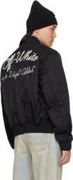 Off-White Black Script Varsity Bomber Jacket