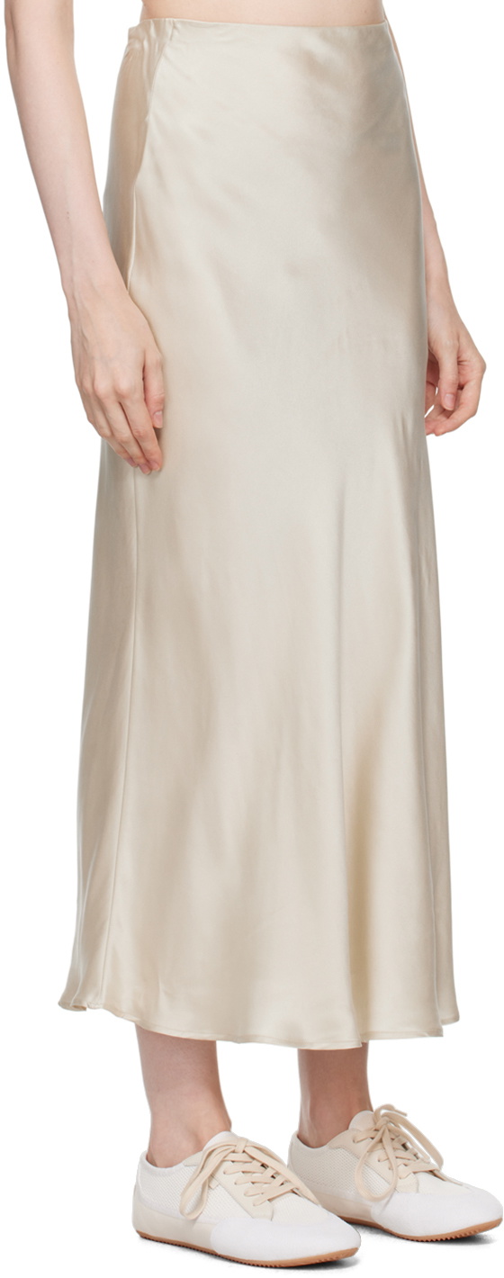 Silk Laundry Beige Bias-Cut Maxi Skirt