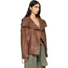 BALMAIN Brown Lambskin Bomber Jacket
