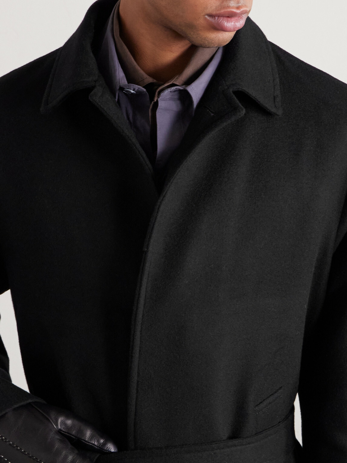 Saman Amel - Belted Wool Overcoat - Black