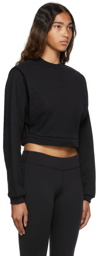 Alo Black Crop Fresh Coverup Sweatshirt