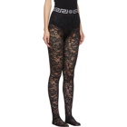 Versace Underwear Black Lace Empire Band Tights