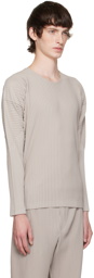 Homme Plissé Issey Miyake Beige Monthly Color September Long Sleeve T-Shirt