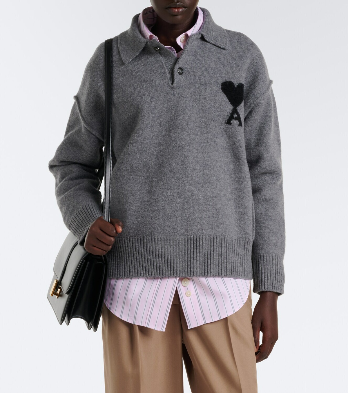 Ami Paris Ami de Coeur wool polo sweater