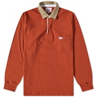 Battenwear Men's Pocket Rugby Shirt in Rust