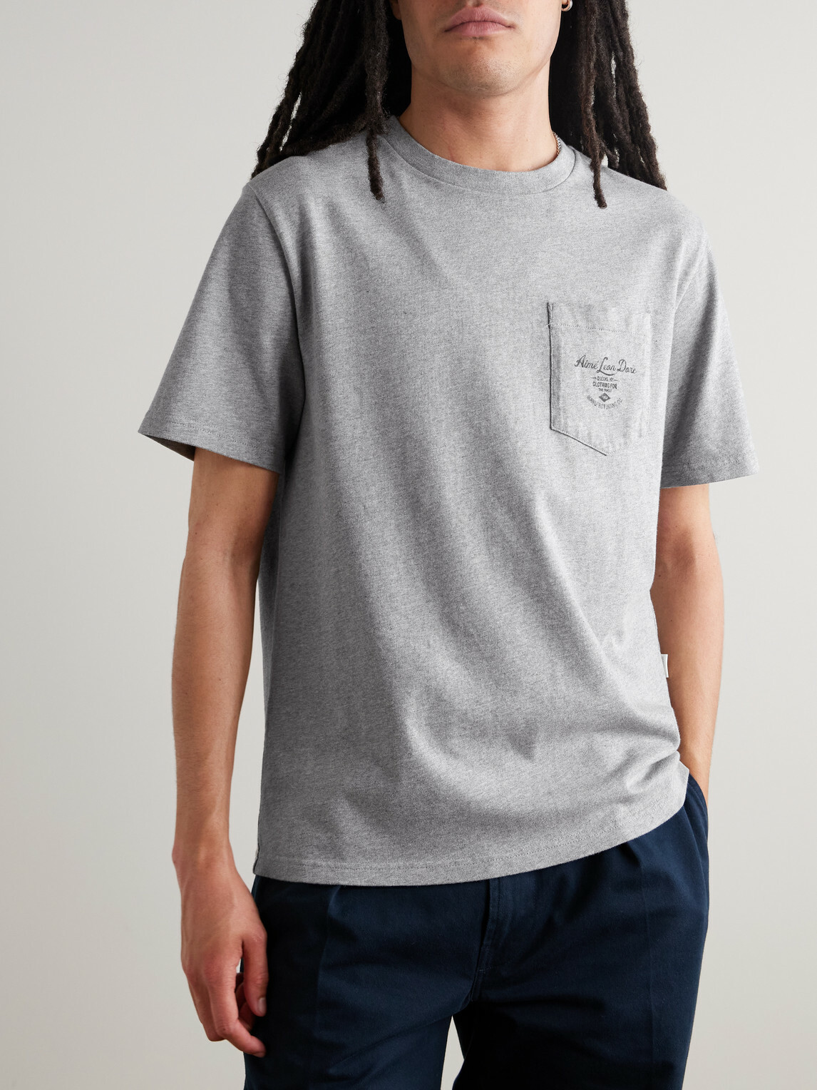 Aimé Leon Dore - Clothier Logo-Print Cotton-Jersey T-Shirt - Gray