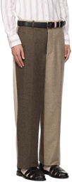 Thom Browne Brown Fun-Mix Trousers