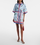 Alémais Printed belted linen shirt dress