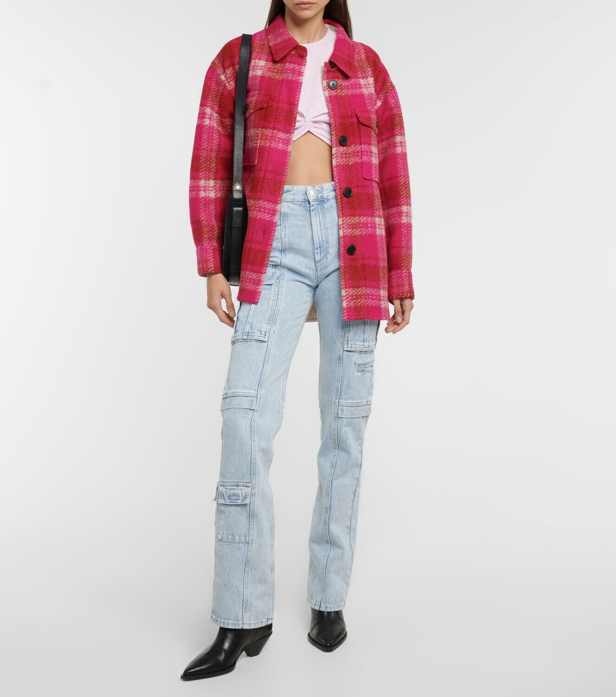 【Isabel Marant】 Zineaeコットンジャージクロップトップ Zineae cotton jersey crop top in black - Isabel Marant