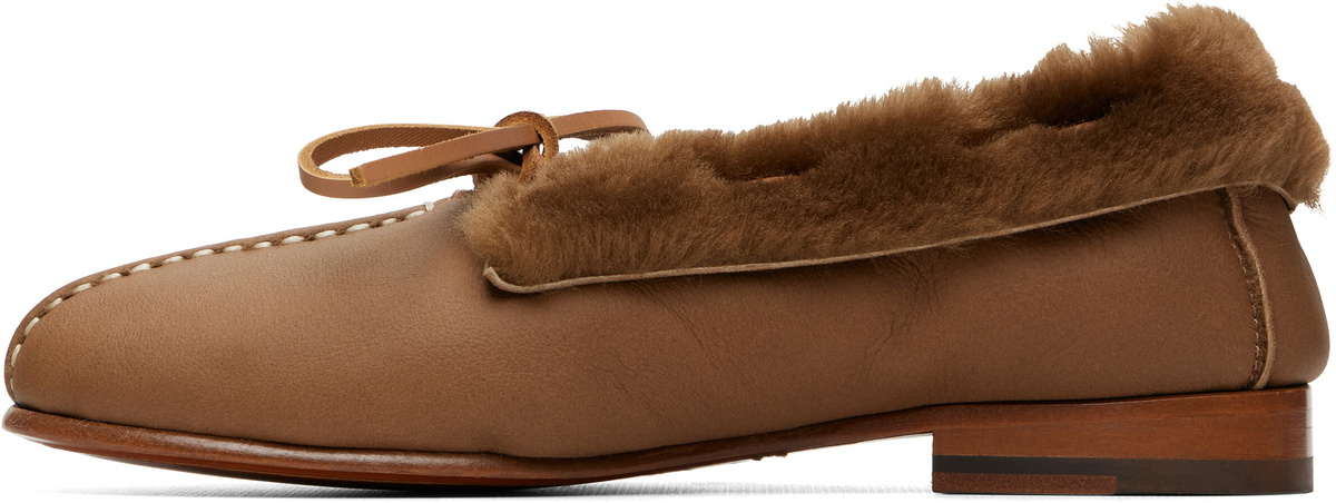 HEREU Tan Tilla Shearling Loafers