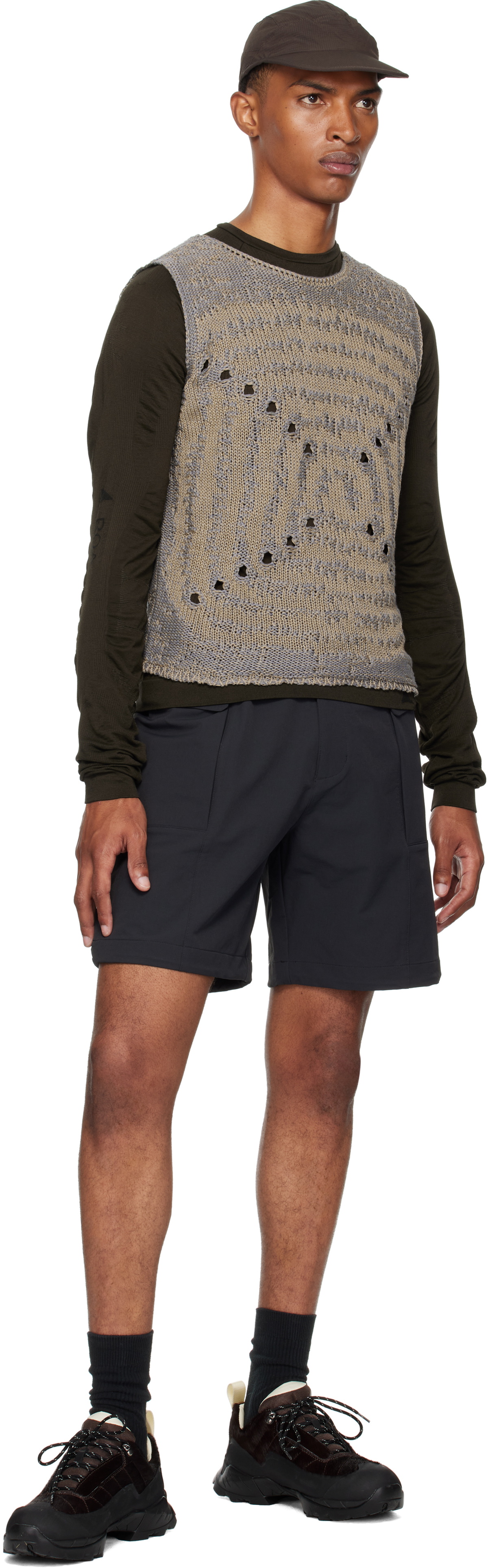 ROA Blue & Beige Vortex Crewneck Vest