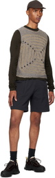 ROA Blue & Beige Vortex Crewneck Vest