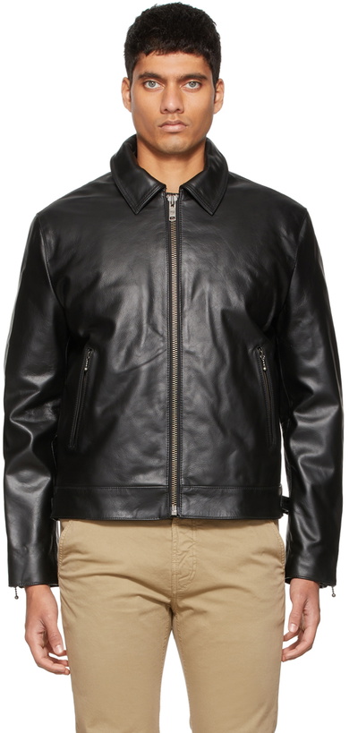 Photo: Nudie Jeans Black Leather Eddy Jacket