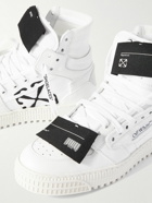 Off-White - 3.0 Off-Court Leather and Canvas High-Top Sneakers - White