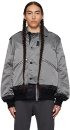 sacai Gray Spread Collar Jacket