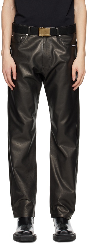 Photo: VTMNTS Black Five-Pocket Leather Pants