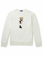 Ralph Lauren Purple label - Logo-Appliqued Fleece-Back Cotton-Blend Jersey Sweatshirt - Neutrals