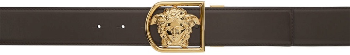 Photo: Versace Brown & Gold Medusa Frame Belt