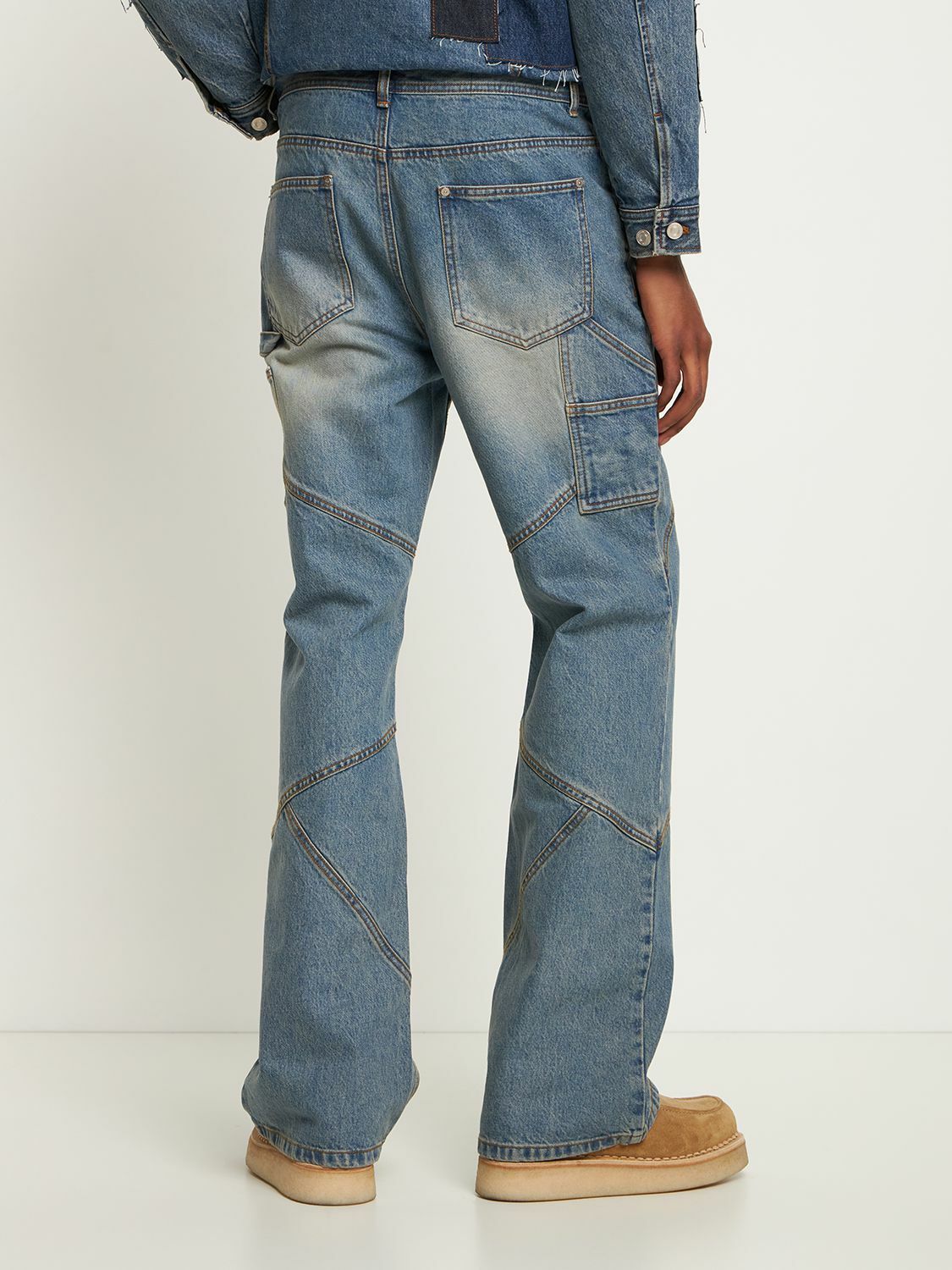 Blue New Patchwork mid-rise wide-leg jeans Anderson Bell