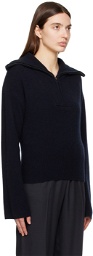 Joseph Navy Half-Zip Sweater