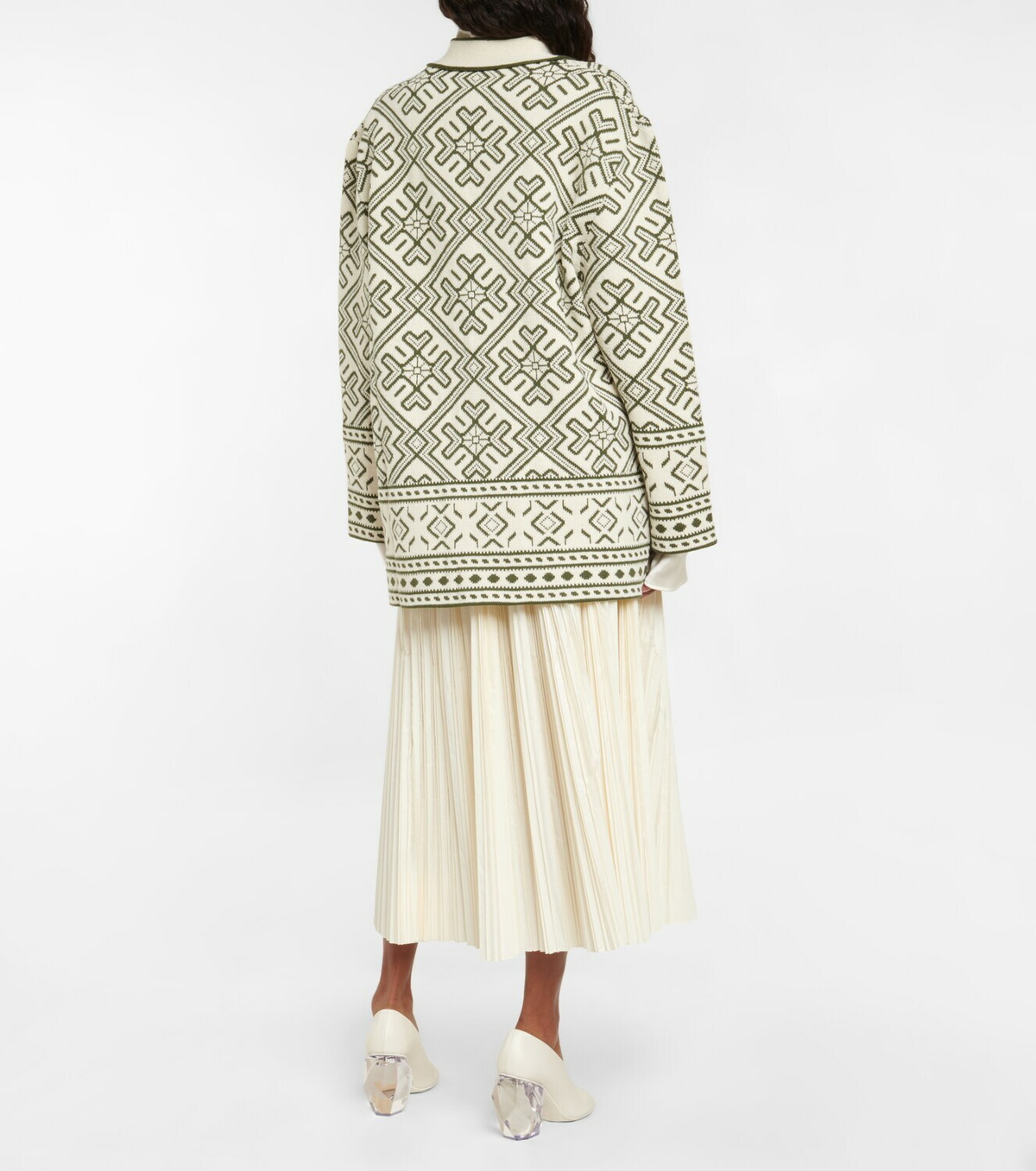 JIL SANDER wool Bicolor knit cardigan tops J52GP0008 Beige off-white 34 main image 1