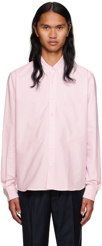 Photo: AMI Paris Pink Spread Collar Shirt