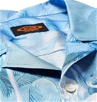 Tod's - Camp-Collar Printed Silk-Twill Shirt - Men - Blue