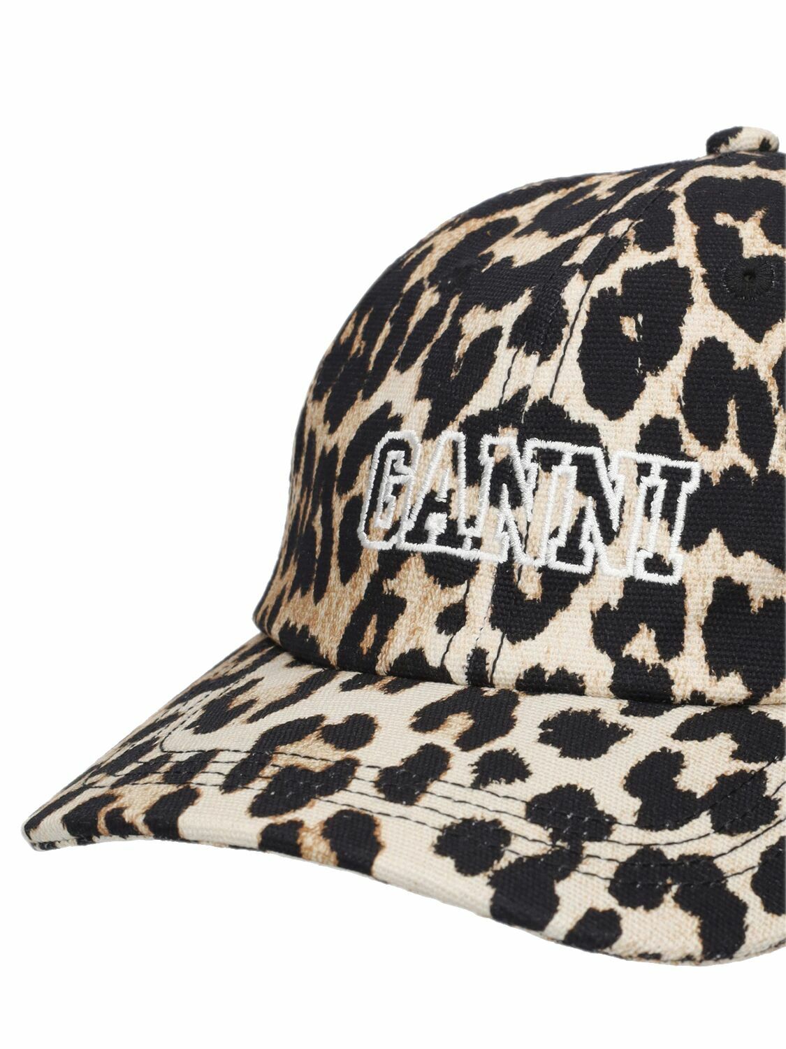 【関税&送料込】Ganni Leopard-Print Canvas Baseball Cap Leopard Leopard Canvas Cap | GANNI US