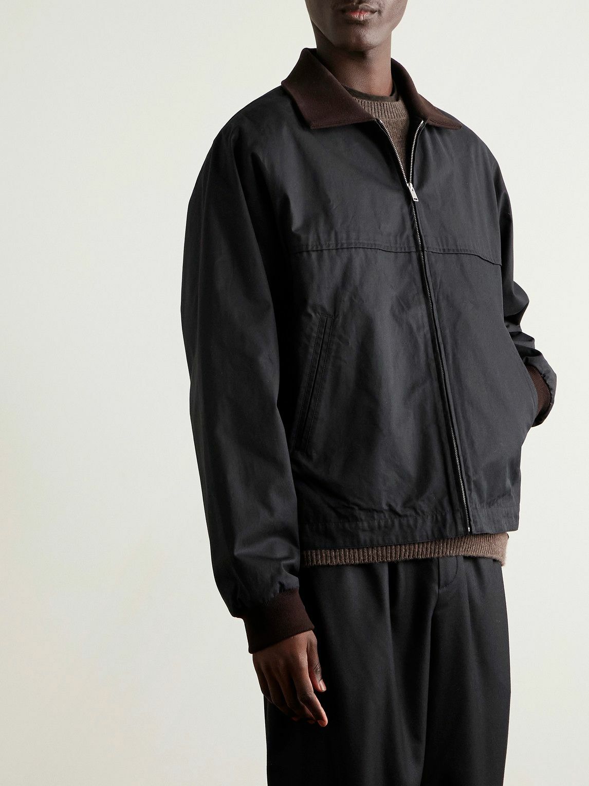 The Row - Mantis Cotton-Gabardine Blouson Jacket - Black