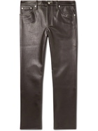 Séfr - Londre Straight-Leg Vegan Crinkled-Leather Trousers - Brown