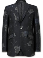Favourbrook - Newport Silk and Wool-Blend Jacquard Tuxedo Jacket - Blue