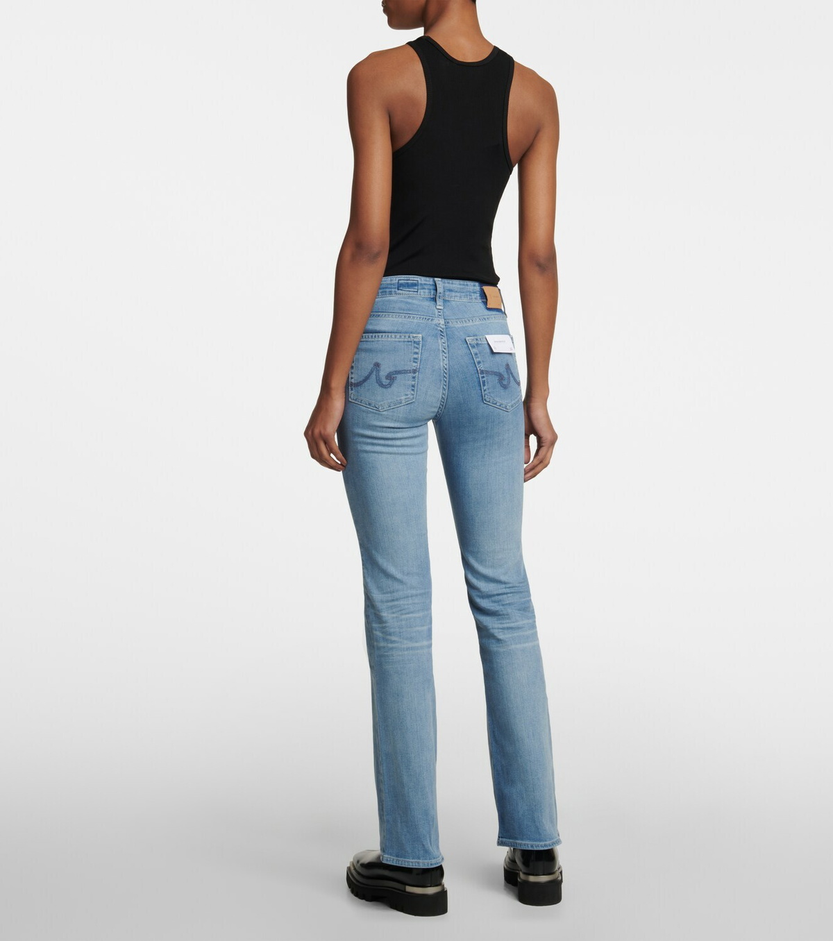 AG Jeans Low-Rise Bootcut Jeans in Blue