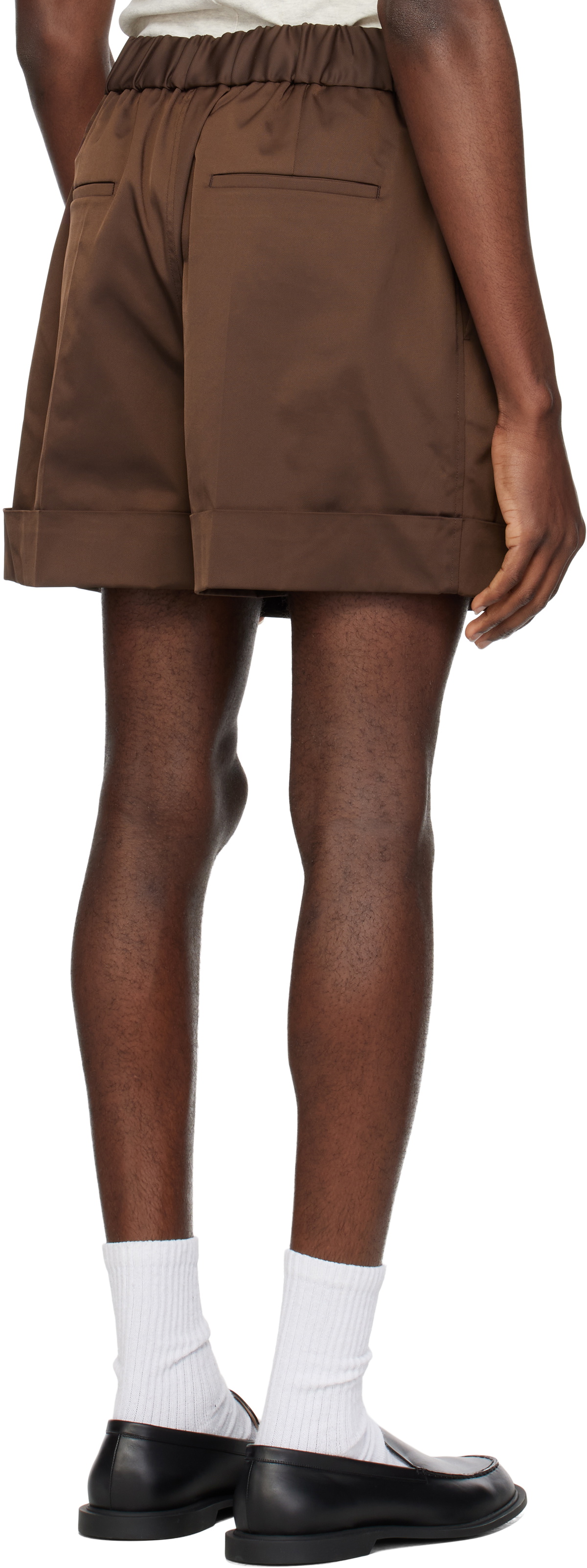 RECTO Brown Roll-Up Banding Shorts