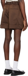 RECTO Brown Roll-Up Banding Shorts