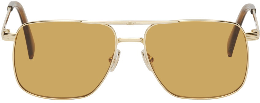 サングラス Lanvin Sunglasses LNV129SLB 720 Gold Logo l Frame Lanvin Gold Aviator Sunglasses Lanvin