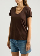 American Vintage Jacksonville Slubbed Cotton-blend T-shirt Brown