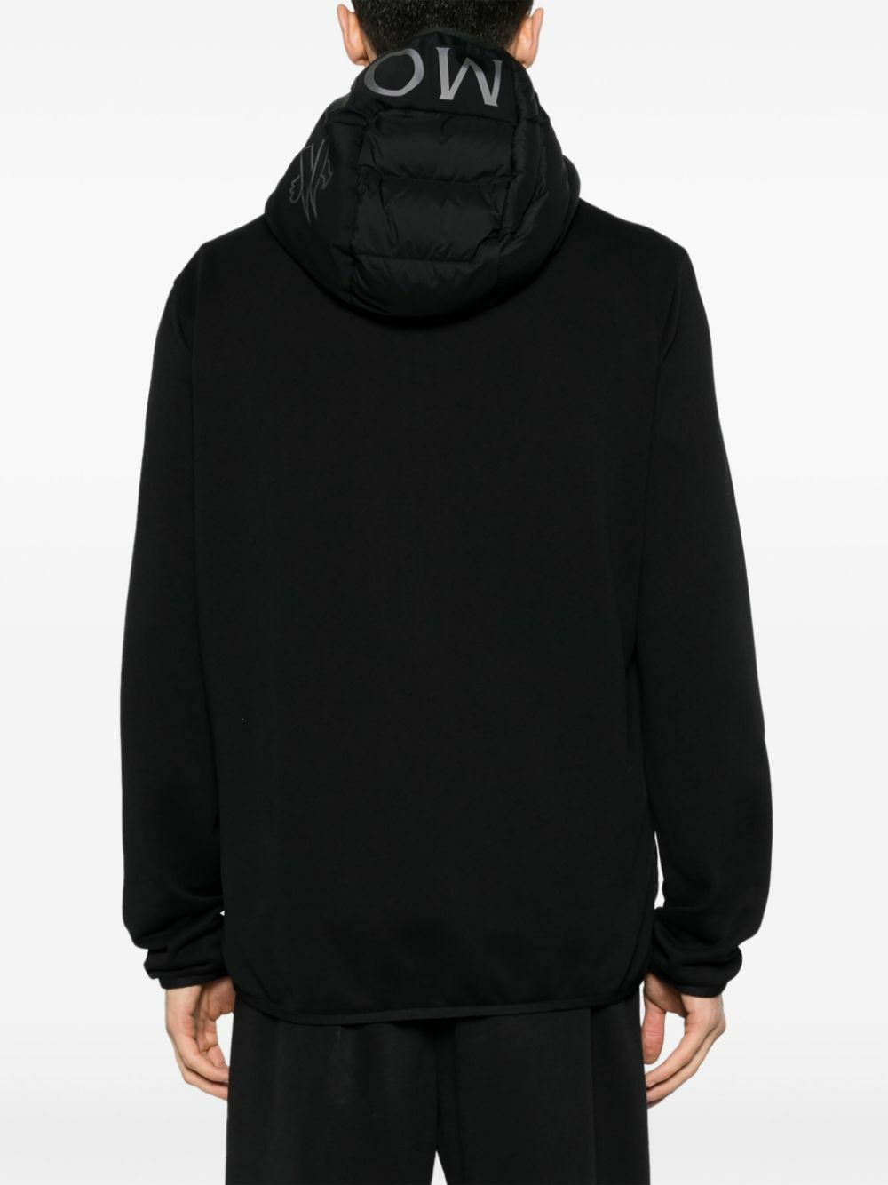 Moncler Black Logo-Print Hooded Puffer Jacket