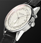 NOMOS Glashütte - Zurich Weltzeit Automatic 40mm Stainless Steel and Cordovan Leather Watch, Ref. No. 805 - White