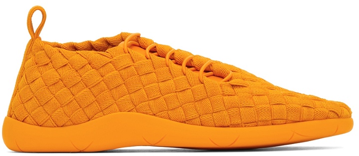 Photo: Bottega Veneta Orange Intrecciato Low Sneakers