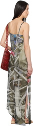 Serapis Multicolor Scrap Yard Mesh Slip Maxi Dress