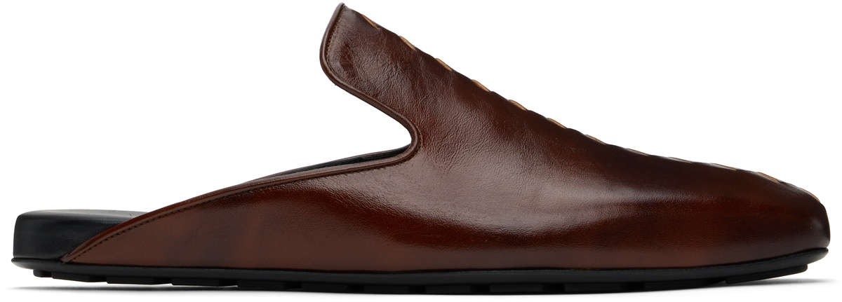 Bottega Veneta Brown Roma Slippers Bottega Veneta