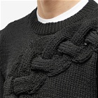 Comme des Garçons Homme Plus Men's Front Cross Pattern Crew Knit in Black