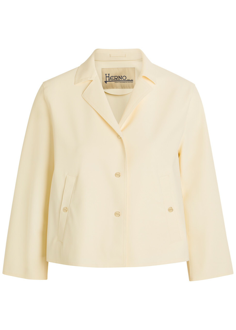 Herno Cropped Stretch-polyamide Jacket Off White