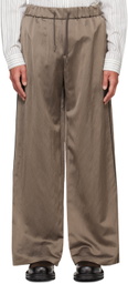 System Brown Satin Trousers