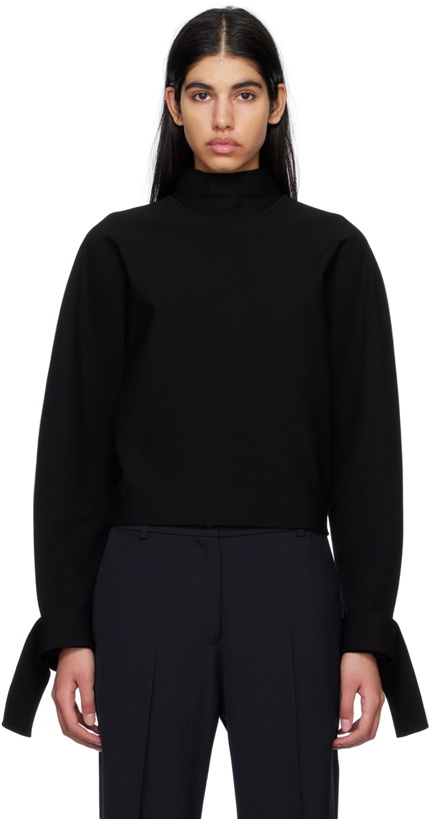 Photo: Victoria Beckham Black Ponti Turtleneck