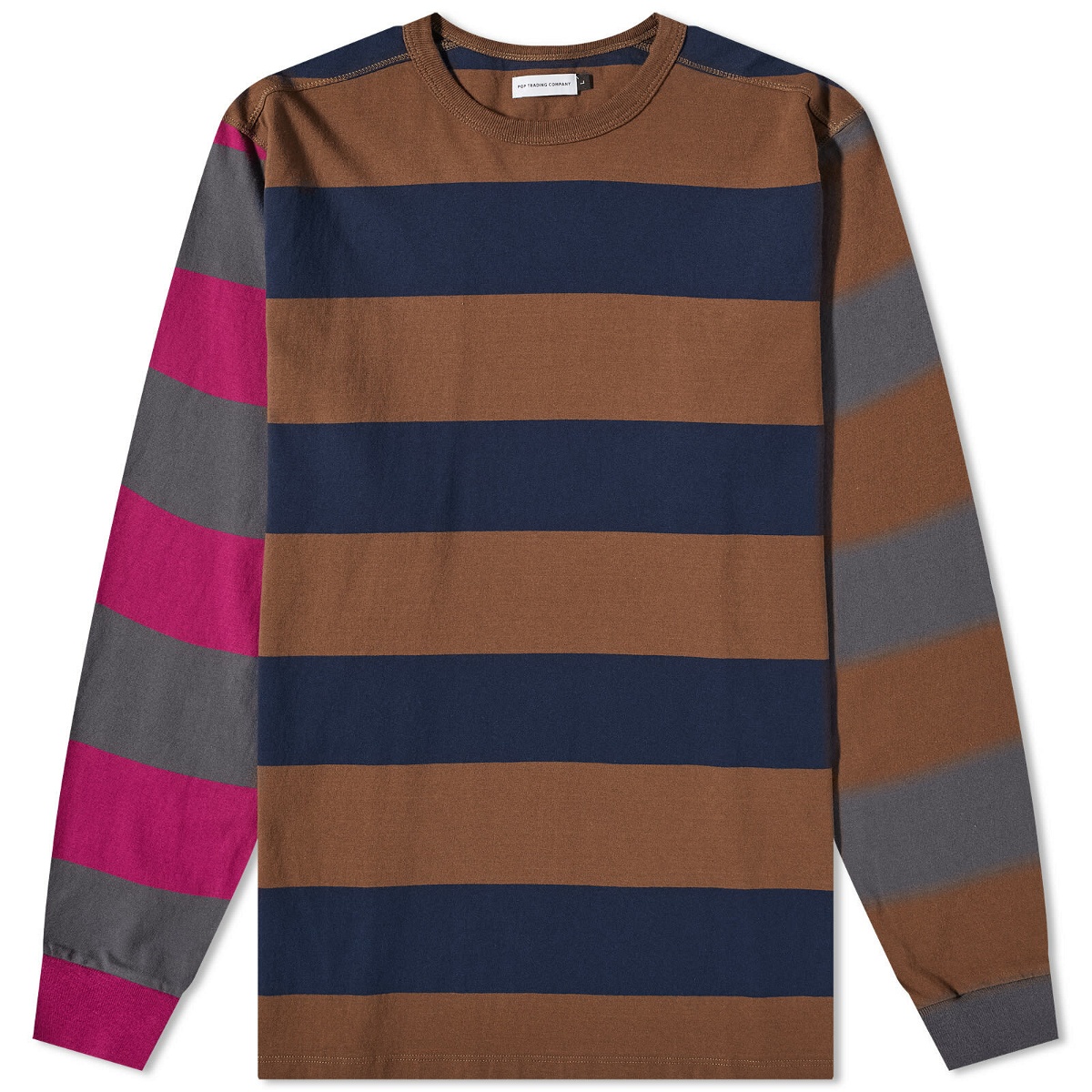 Photo: Pop Trading Company Men's Long Sleeve Mix Stripe T-Shirt in Multicolour