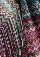 Missoni Zigzag-intarsia Knitted Shawl - Purple - One Size