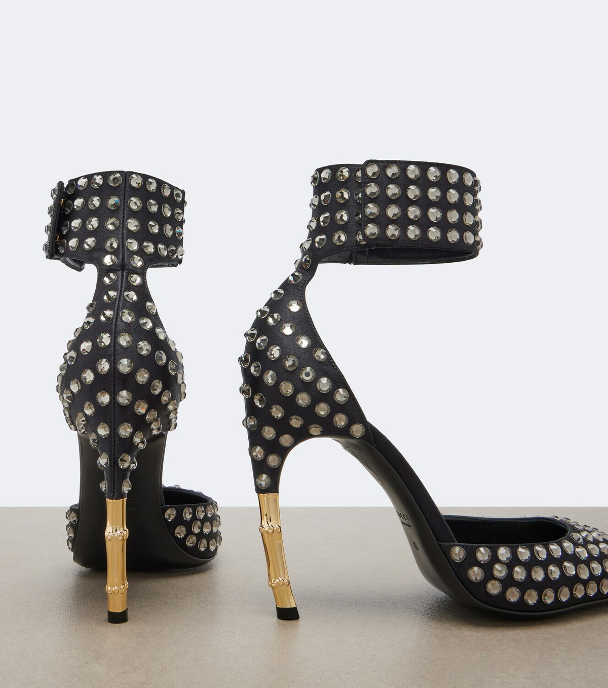 Gucci Castello embellished satin pumps